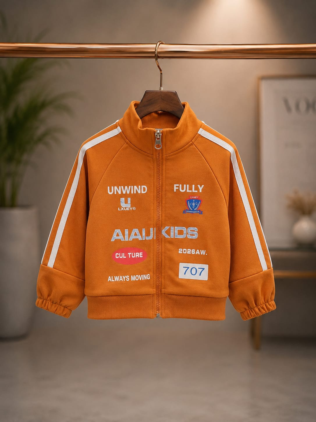 Boys’ 3-Piece Orange Tracksuit Set | Jacket, T-Shirt & Jogger | Sizes 18–26