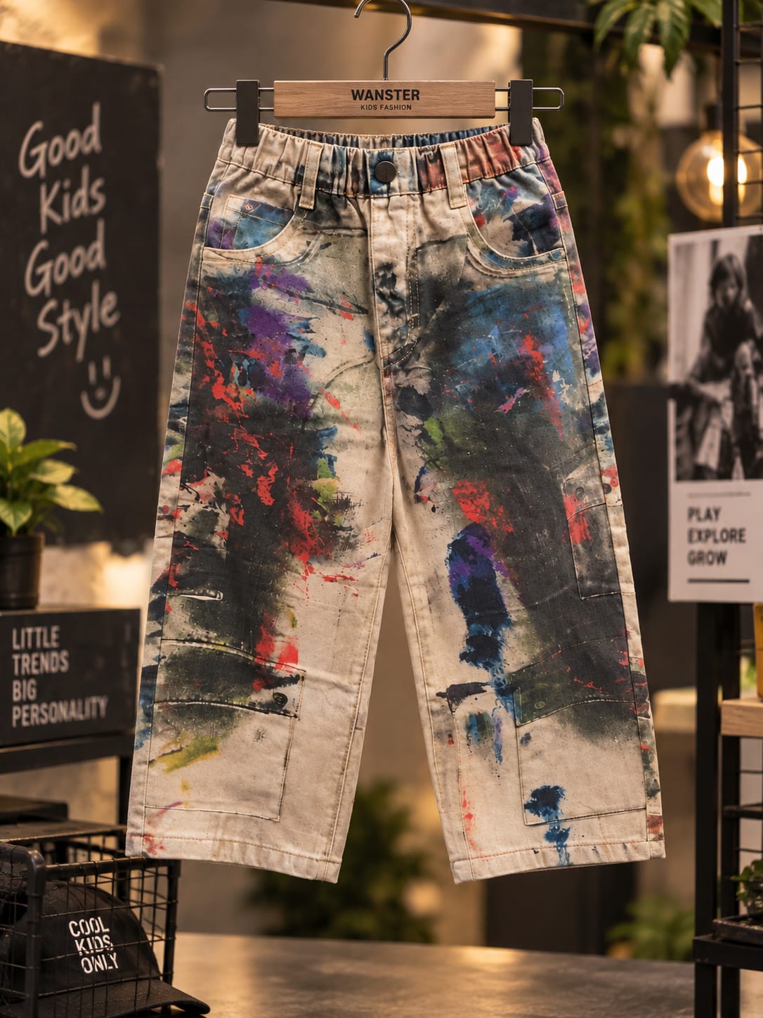 Boys Premium Printed Denim Jeans | Multicolour Paint Splash Design | Sizes 6–12 Years