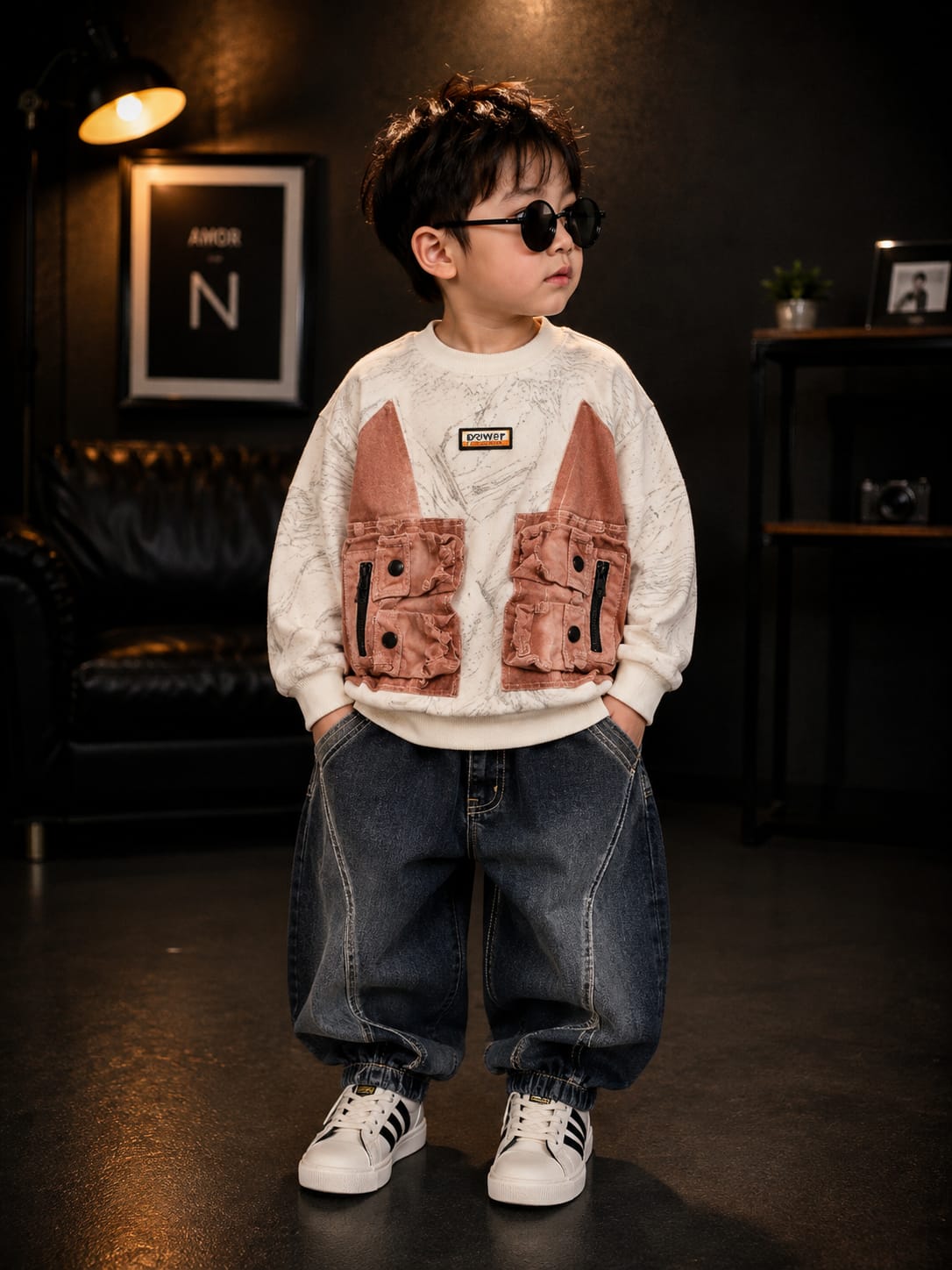 Boys Premium Printed Sweatshirt with Utility Pocket Design | Stylish Casual Wear | Sizes 18–26