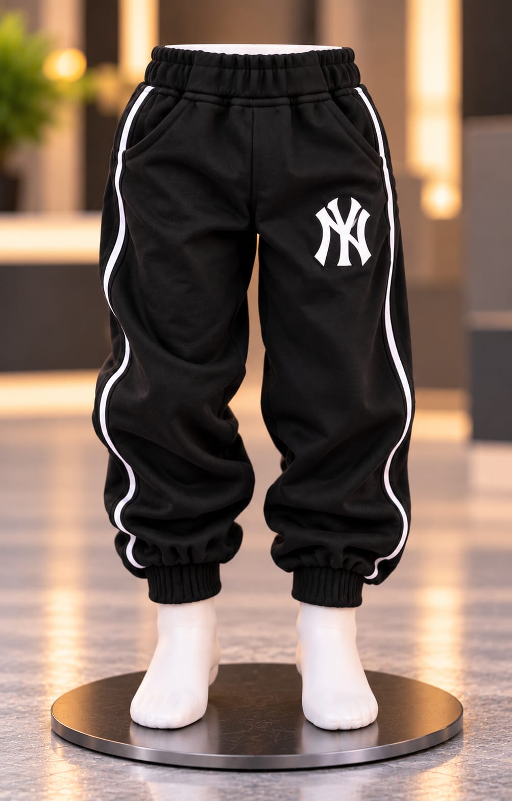Boys Black Sports Tracksuit Set with White Stripe Detail | Sizes 18–26