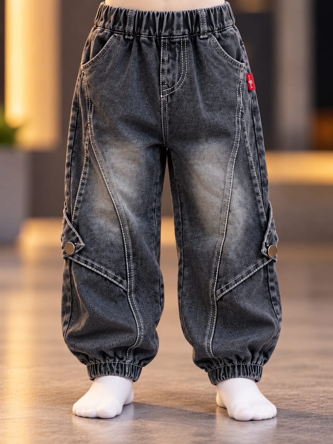 Boys Red Checkered Shirt Jacket with Graphic Tee & Grey Cargo Joggers | Sizes 18–26