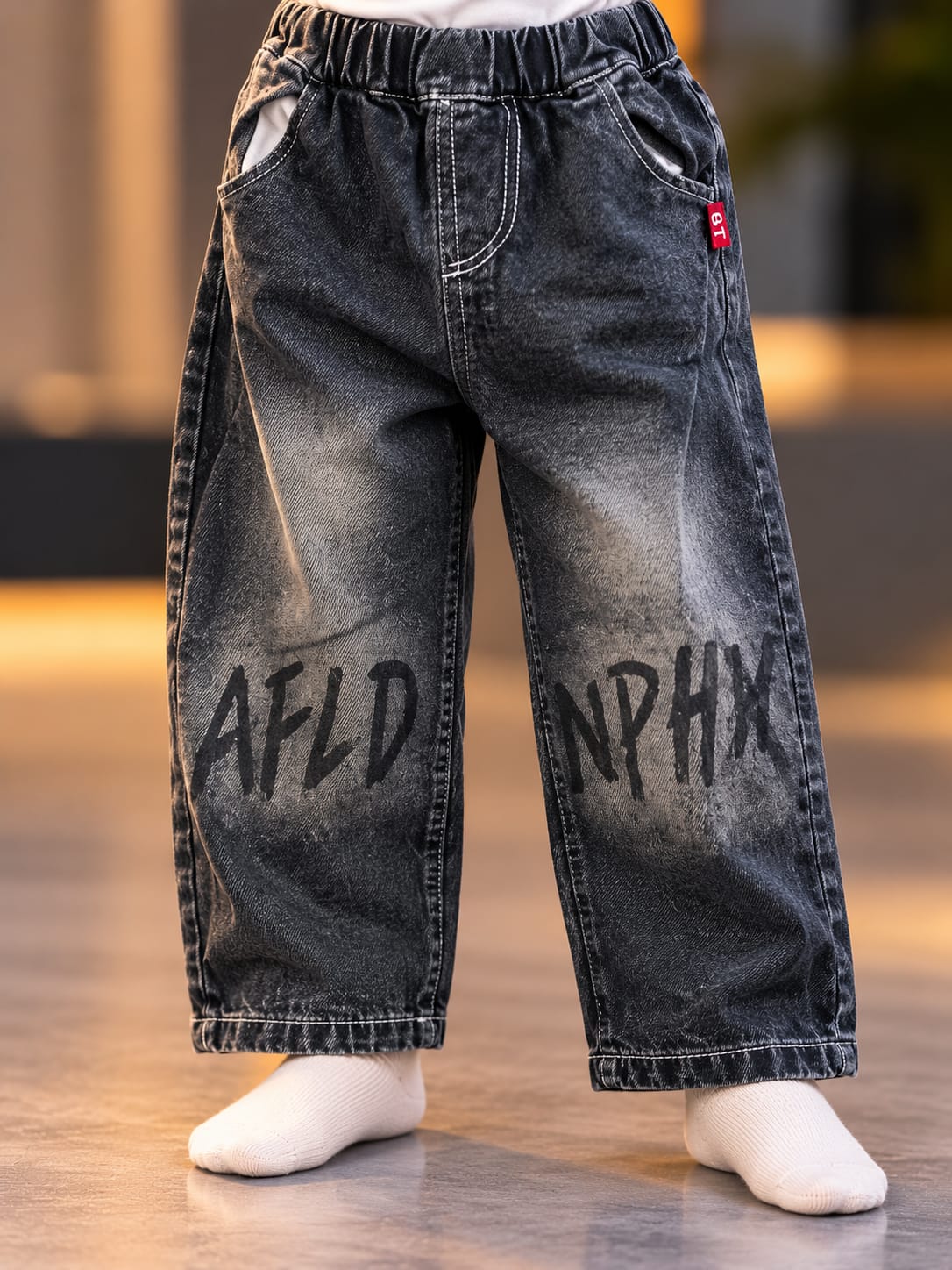 Boys Brown Leather-Look Vest with Check Shirt & Black Baggy Jeans | Sizes 18–26