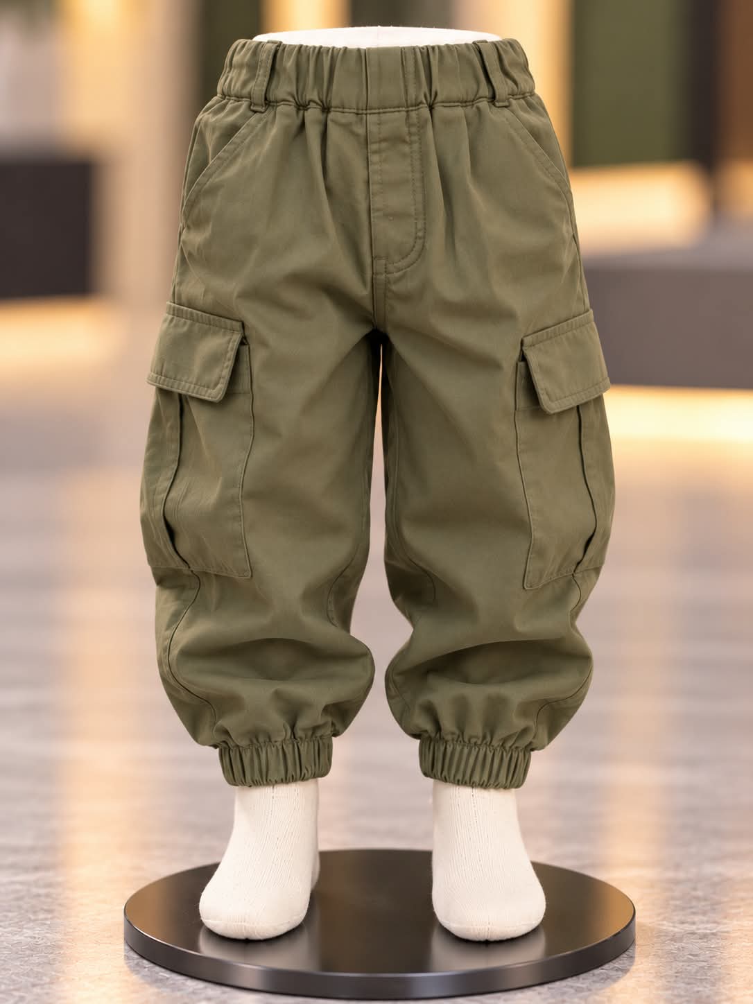Boys 2-Piece Olive Green Cargo Set with Printed Shirt | Sizes 18–26