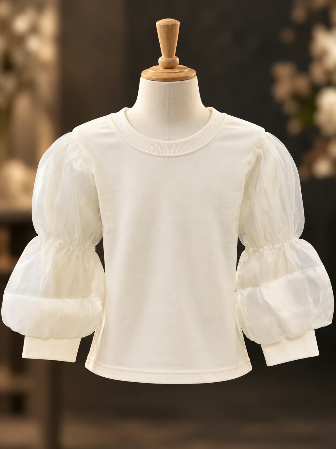 Girls Pink Button-Front Vest Top with White Puff Sleeves | Sizes 24–34